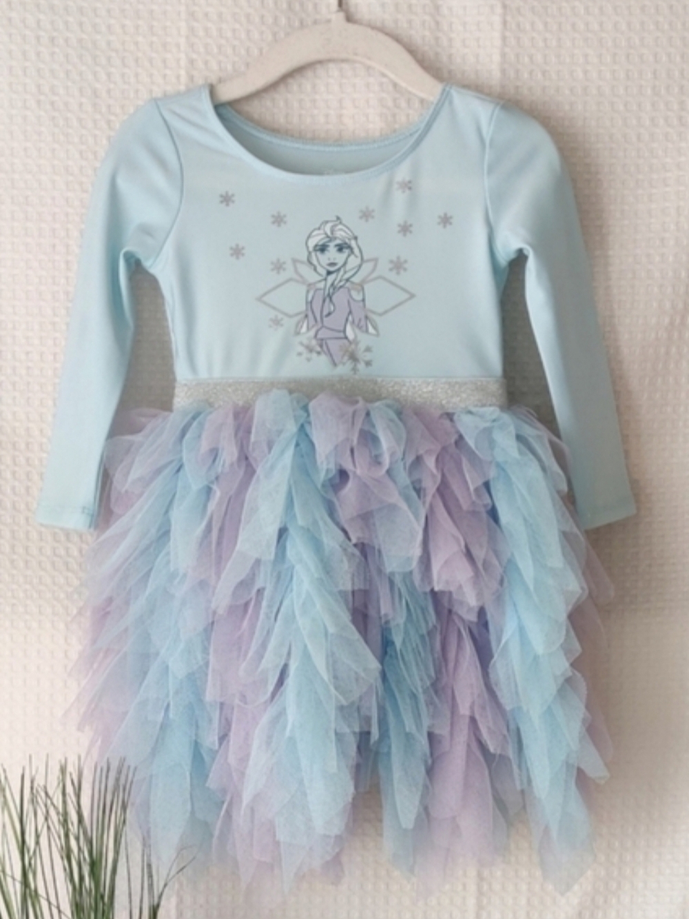 Disney Frozen ll Elsa Dress One Piece Bodysuit with Attached Tulle Skirt Size 2T